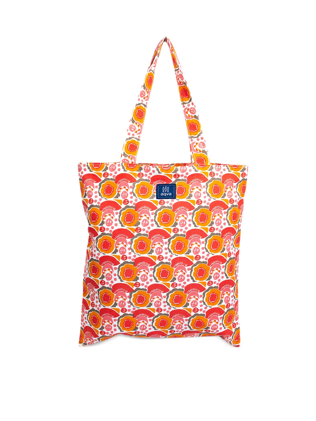 

AQVA Pink Cotton Floral Printed Oversized Shopper Tote Bag