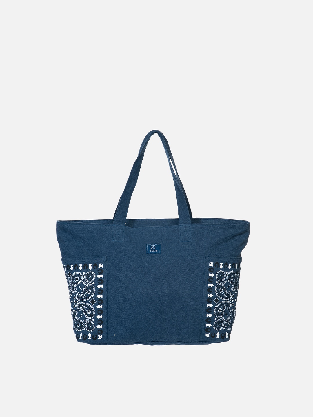 

AQVA Blue Oversized Shopper Cotton Shoulder Bag