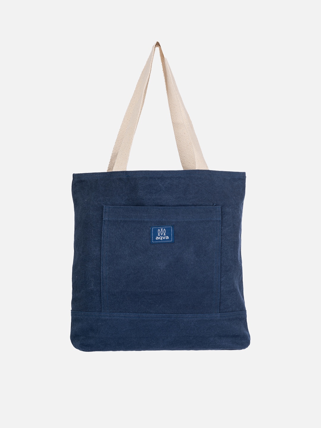 

AQVA Blue Oversized Structured Cotton Shoulder Bag