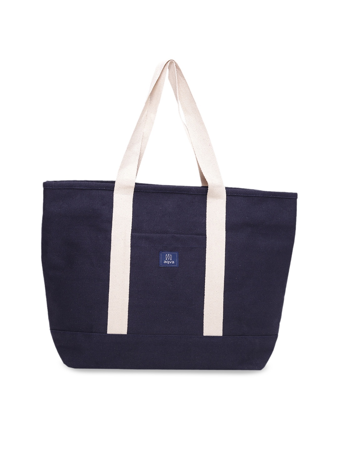 

AQVA Navy Blue Oversized Cotton Shopper Shoulder Bag