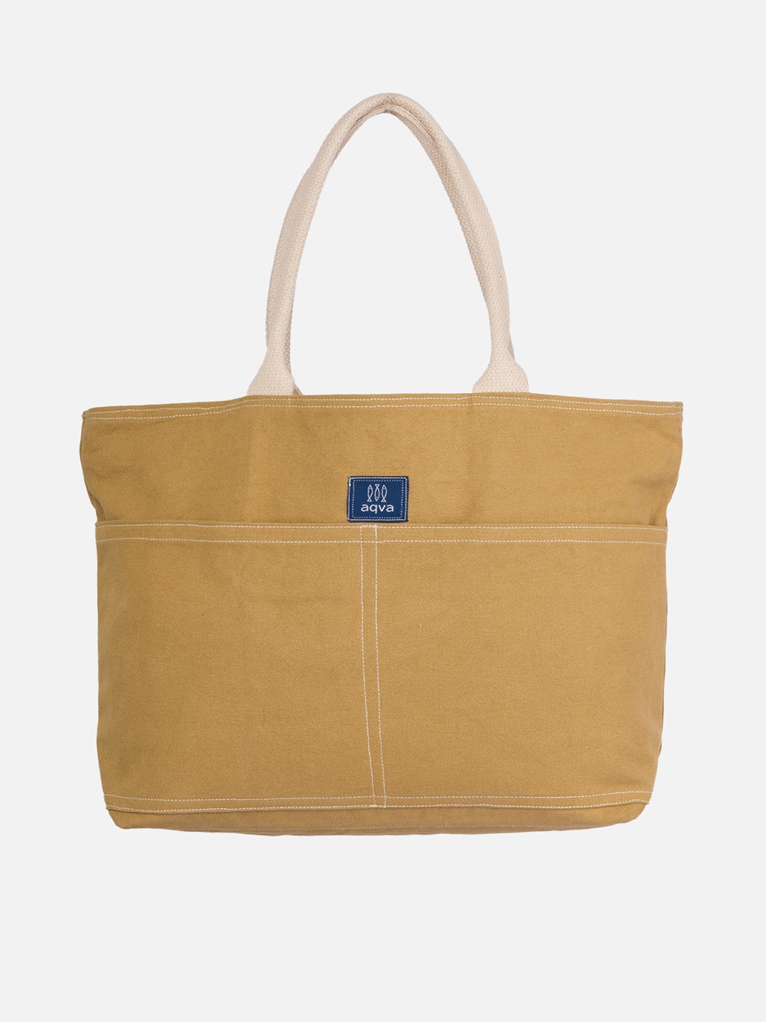 

AQVA Khaki Oversized Shopper Cotton Shoulder Bag