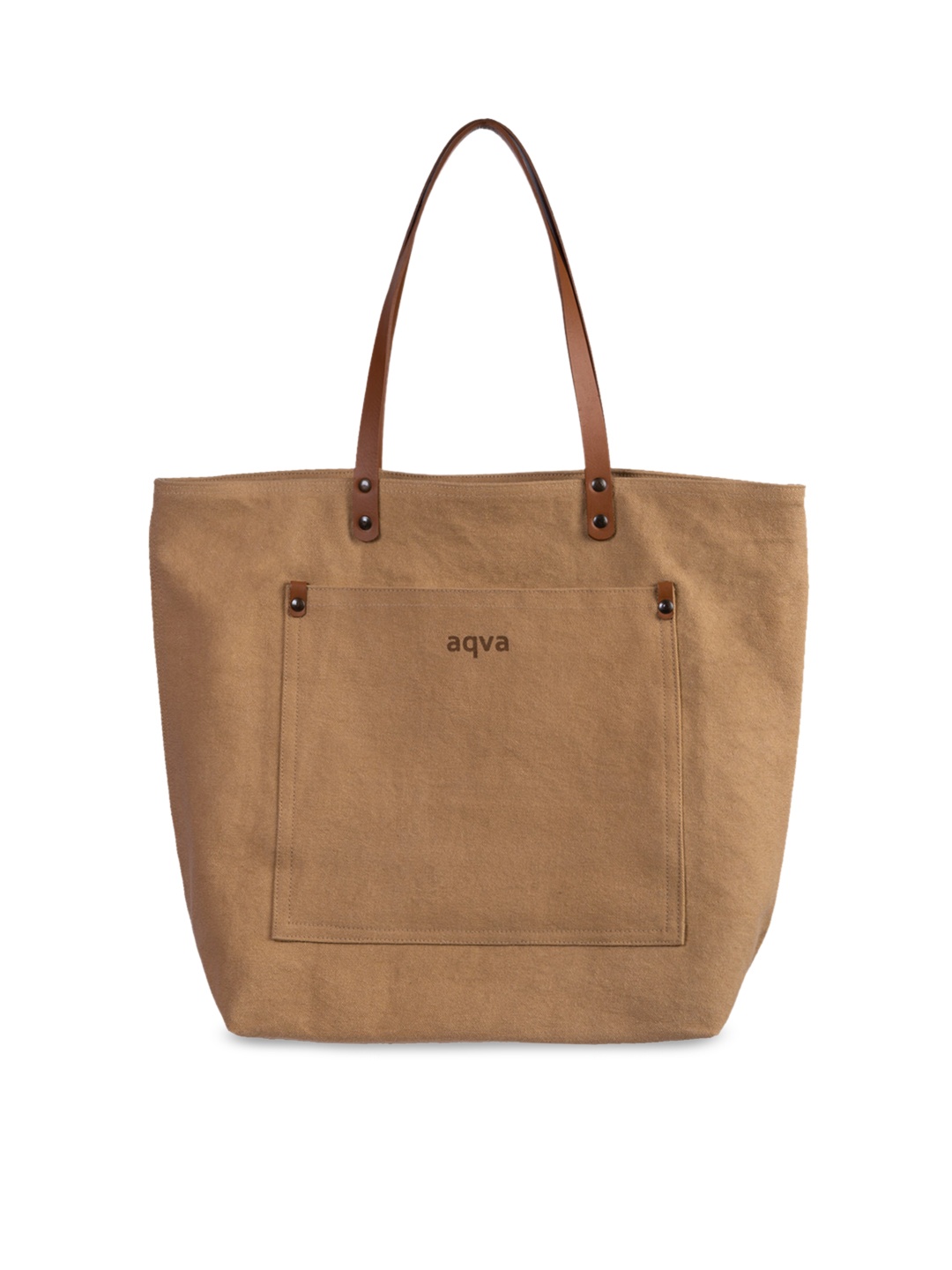 AQVA Khaki Shopper Cotton Tote Bag