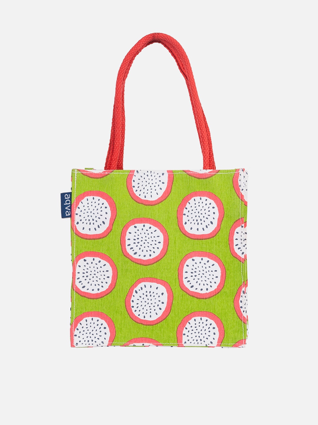 

AQVA Printed Cotton Tote Bag Handbags, Lime green