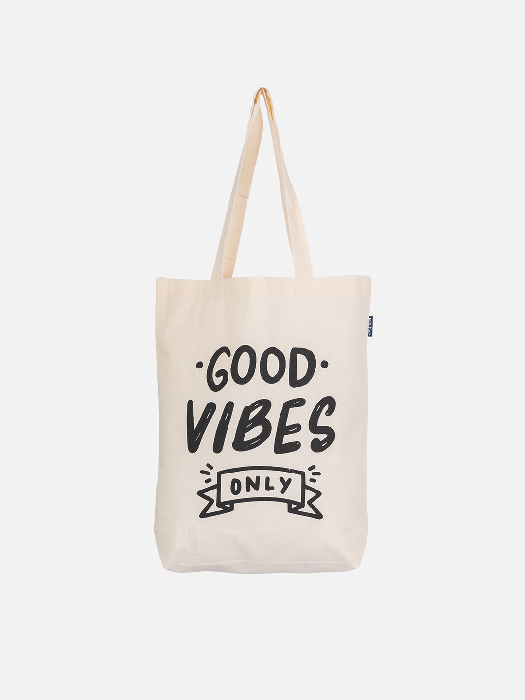 

AQVA White Printed Shopper Cotton Tote Bag