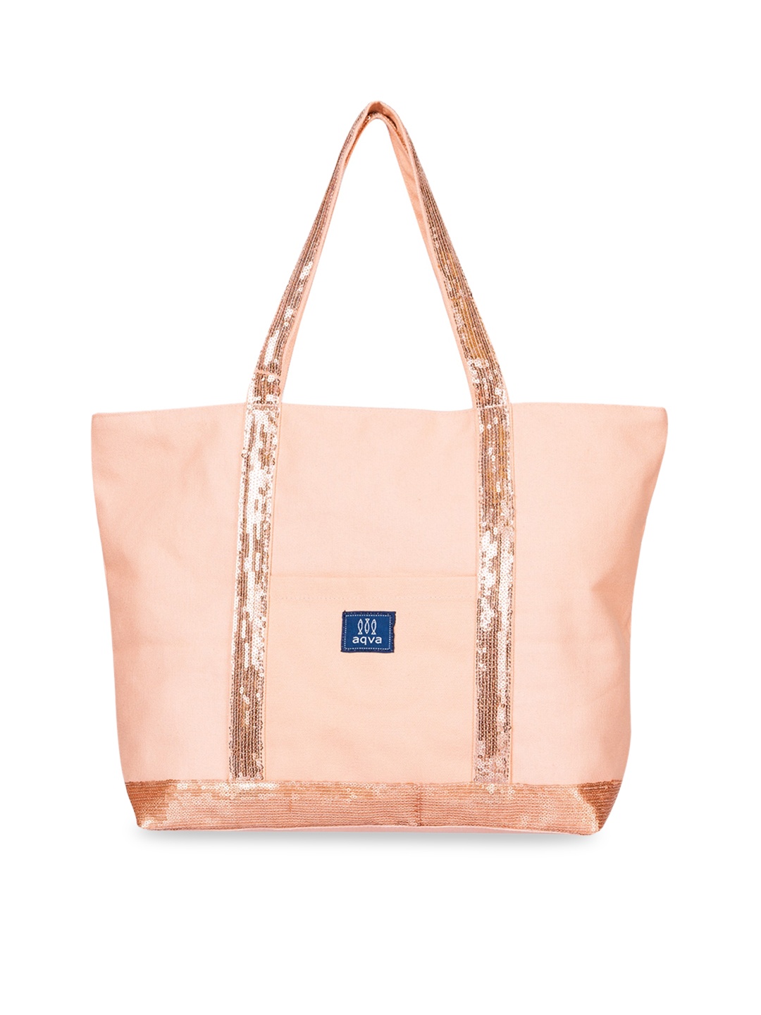 

AQVA Peach Oversized Shopper Cotton Tote Bag
