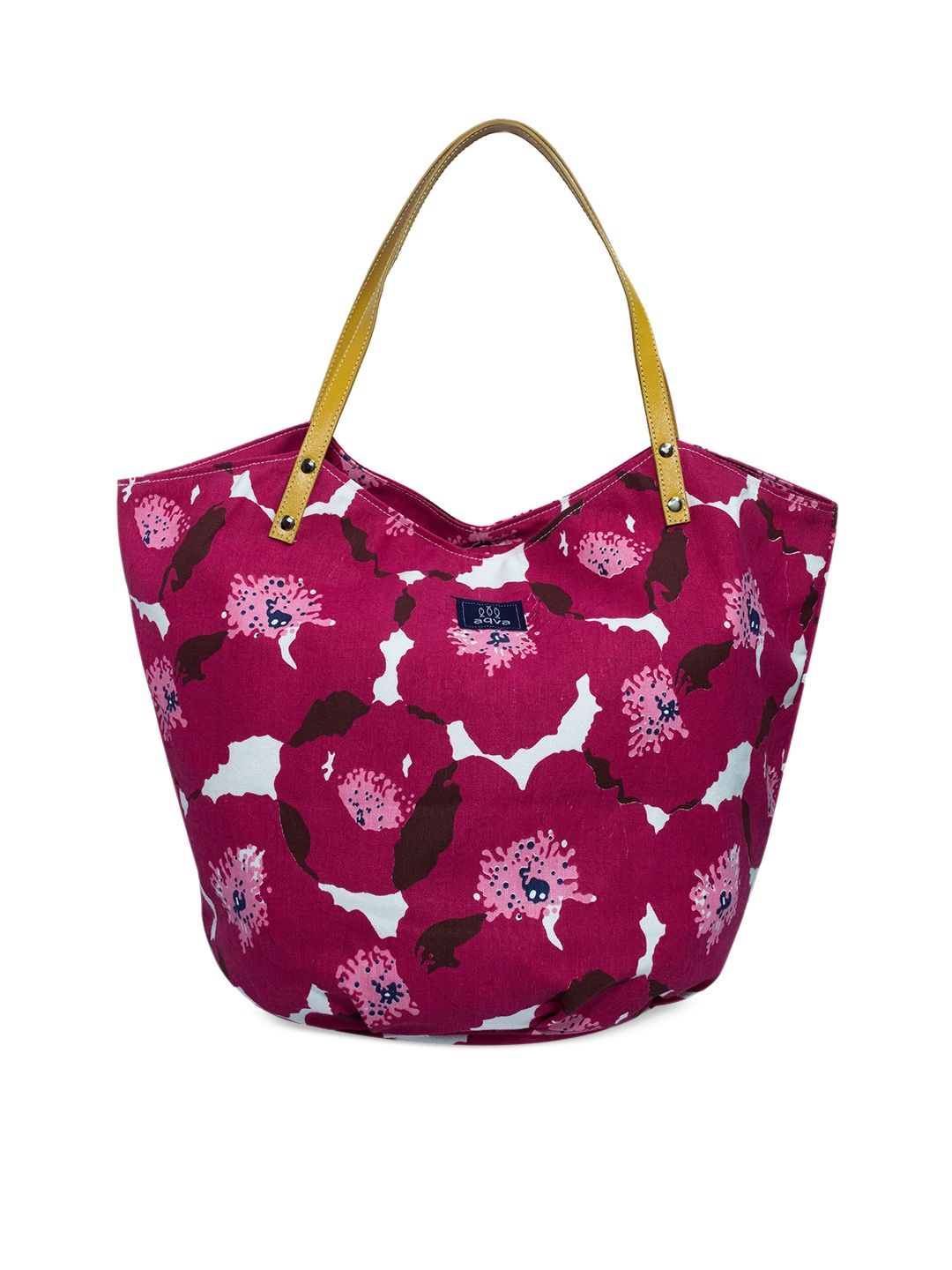 

AQVA Floral Printed Shopper Cotton Shoulder Bag, Pink