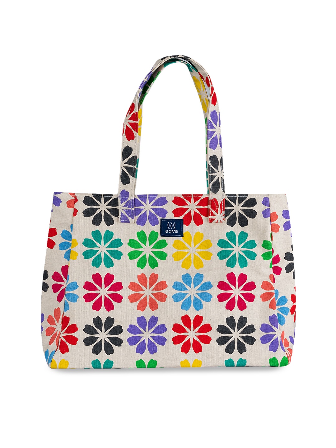 

AQVA Off White Floral Printed Oversized Shopper Tote Bag