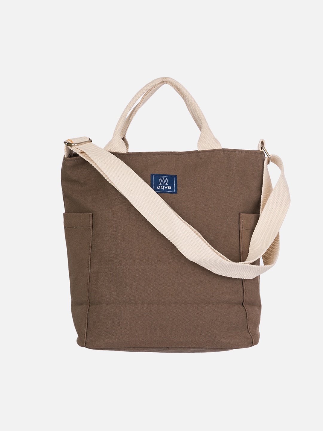 

AQVA Brown Structured Tote Bag