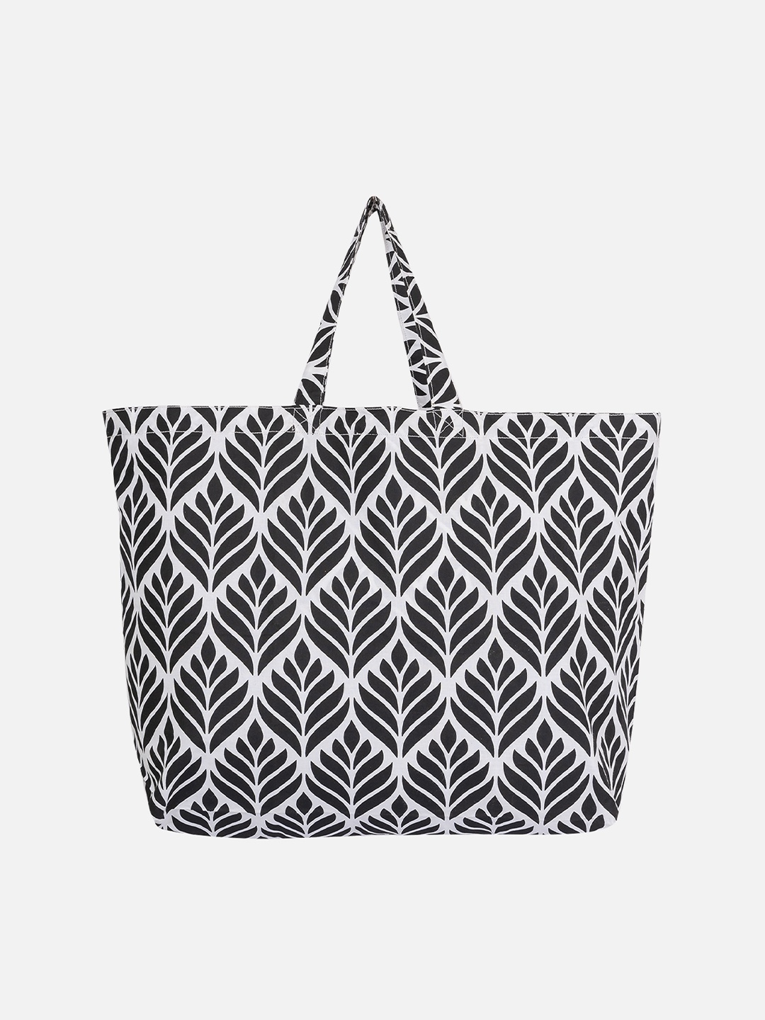 

AQVA Black Ethnic Motifs Printed Oversized Shopper Tote Bag