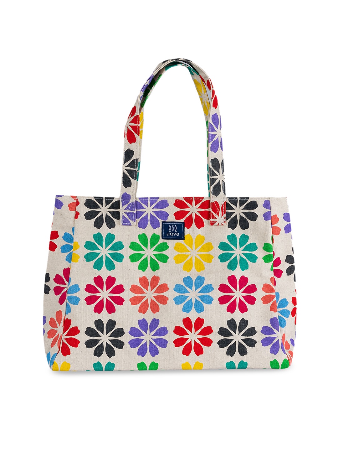 

AQVA Off White Floral Shopper Tote Bag