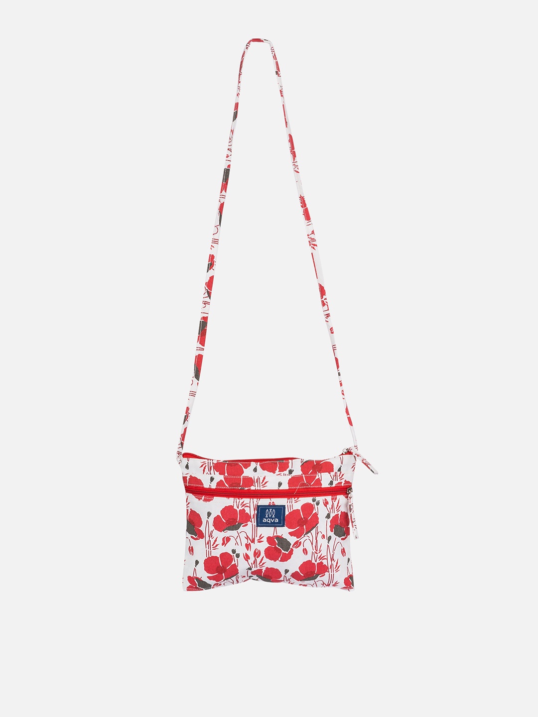 

AQVA Red Floral Printed Structured Sling Bag