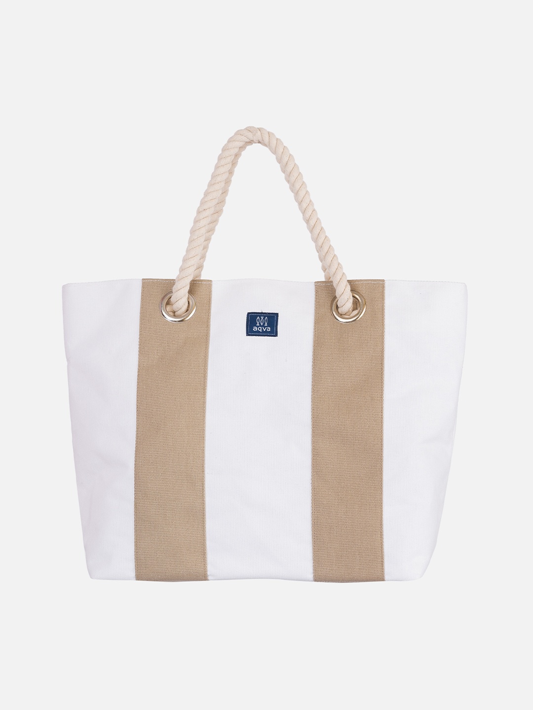 

AQVA White & Beige Colourblocked Structured Shoulder Bag
