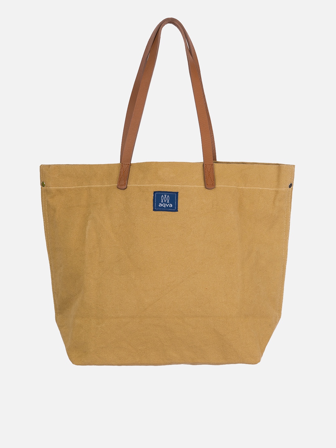 

AQVA Brown Solid Cotton Shopper Shoulder Bag
