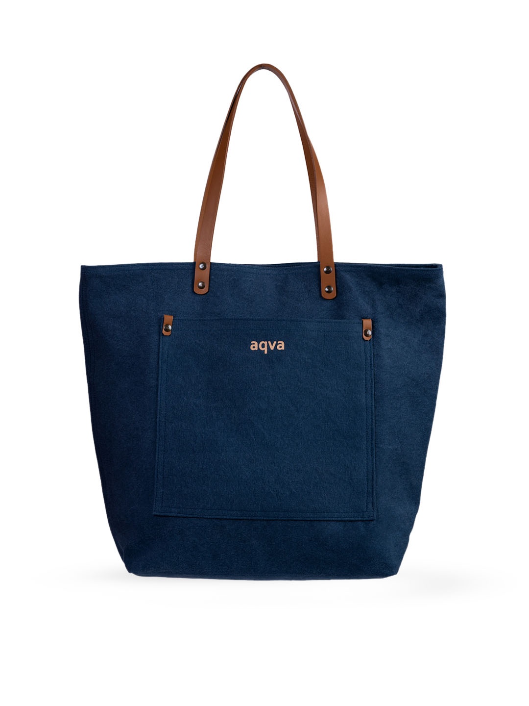 

AQVA Navy Blue Cotton Structured Shoulder Bag
