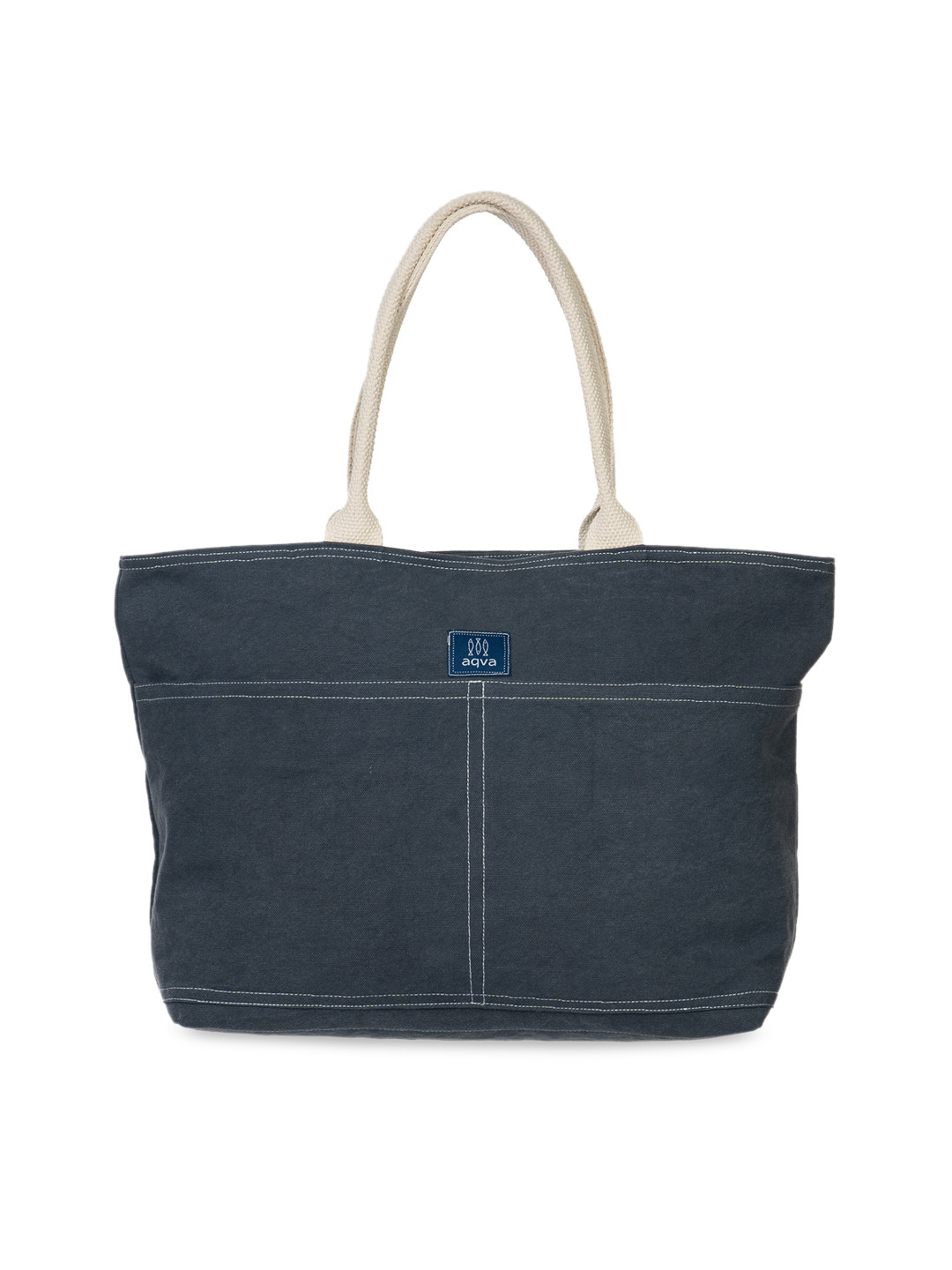 

AQVA Grey Cotton Structured Shoulder Bag
