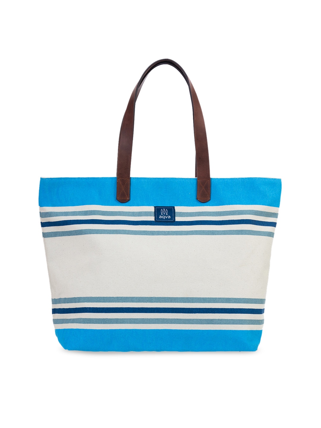 

AQVA Turquoise Blue & White Striped Oversized Shopper Shoulder Bag