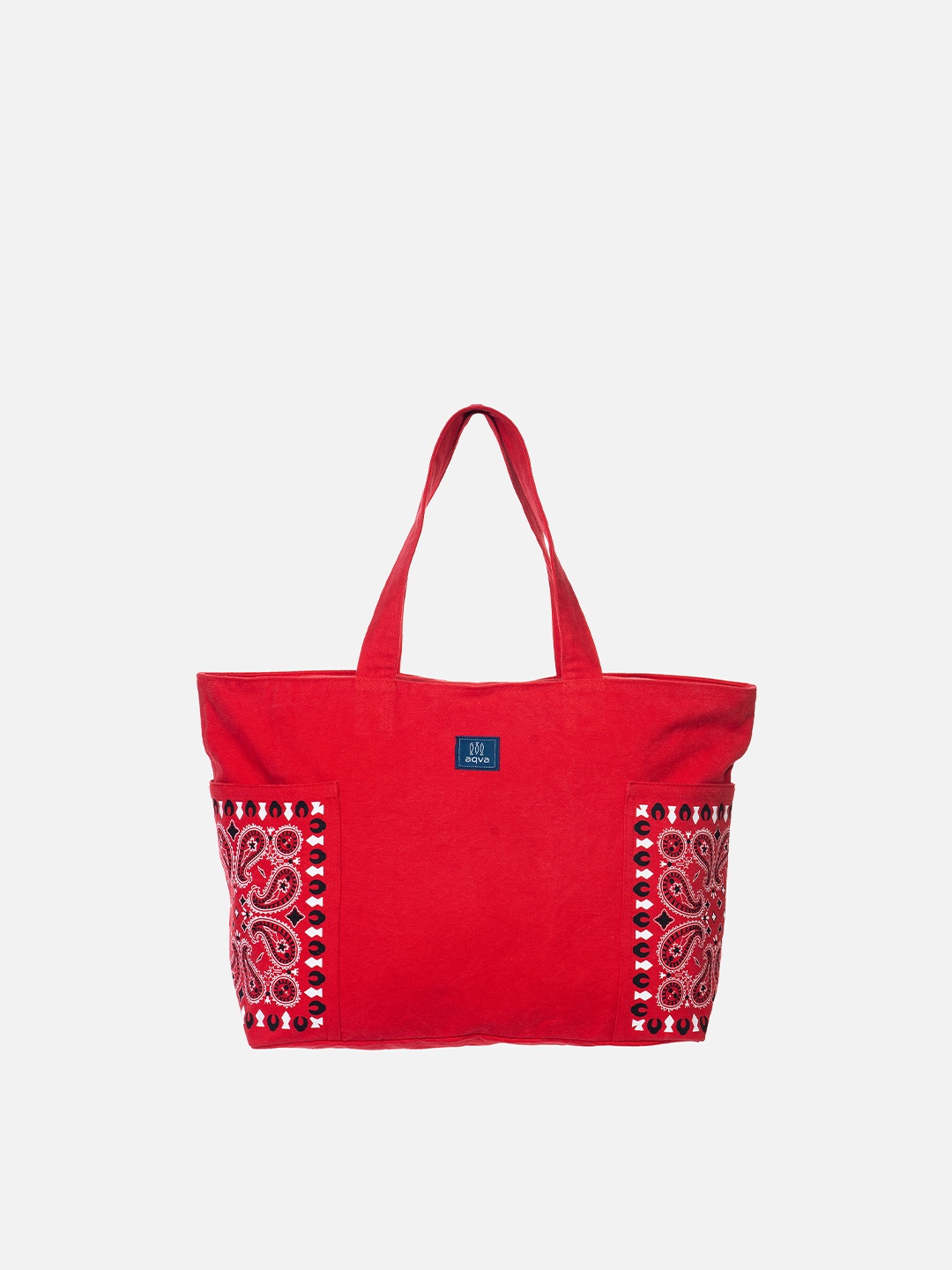 

AQVA Red Ethnic Printed Cotton Oversized Shopper Shoulder Bag
