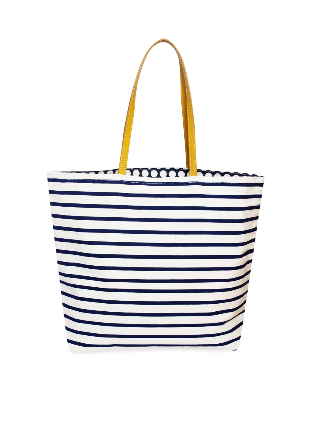 

AQVA Striped Reversible Eco Friendly Cotton Structured Shoulder Bag, Navy blue