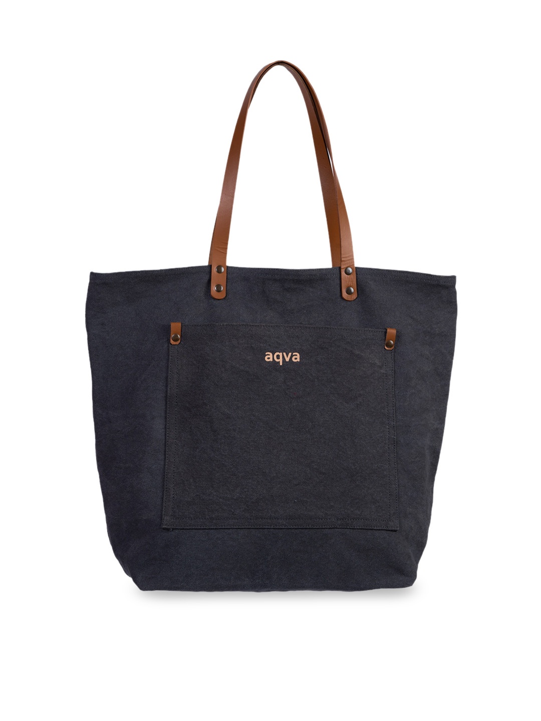 

AQVA Grey Cotton Structured Shoulder Bag