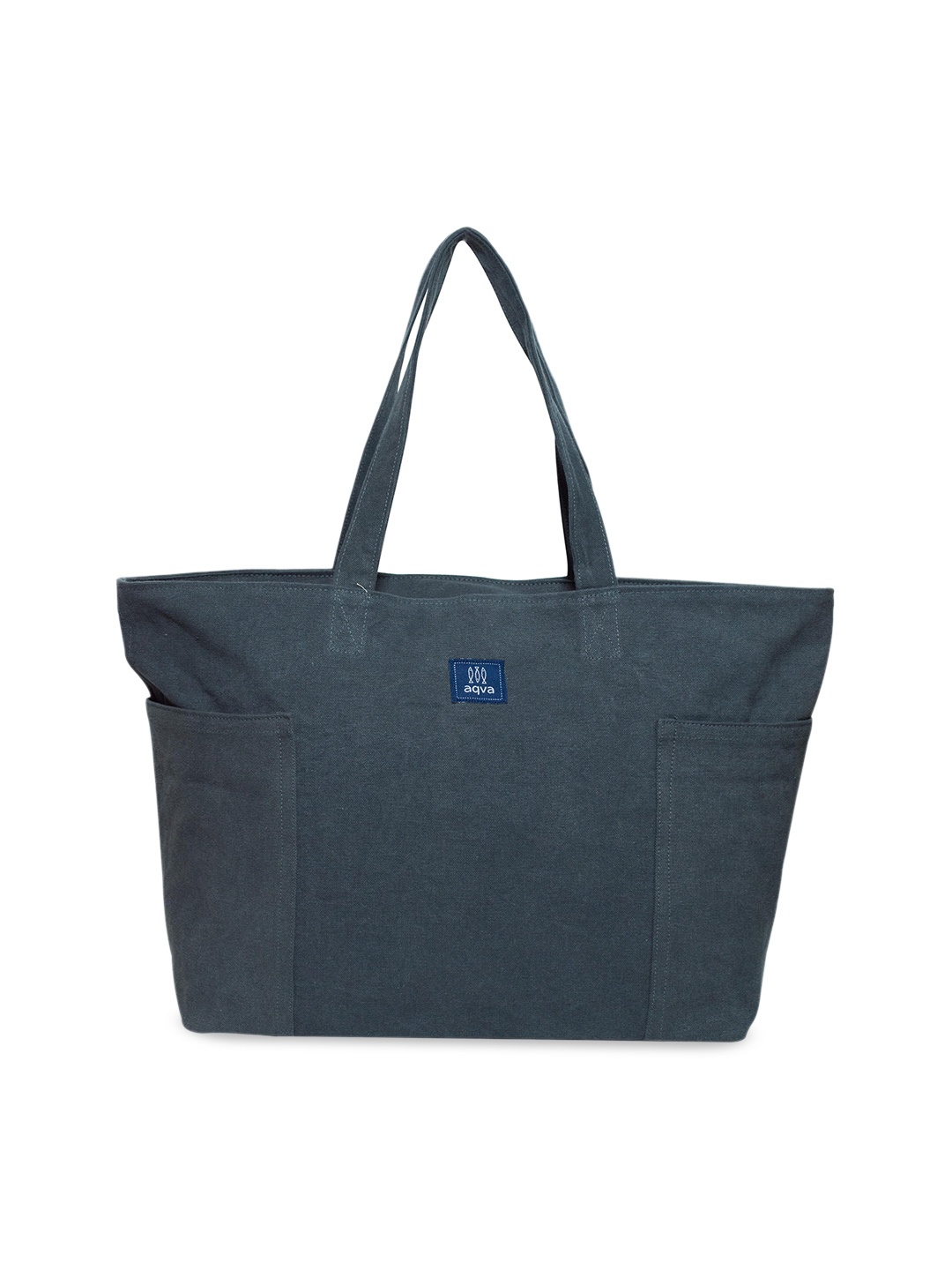 

AQVA Graphite Oversized Cotton Reusable Eco Friendly Shopper Shoulder Bag, Charcoal
