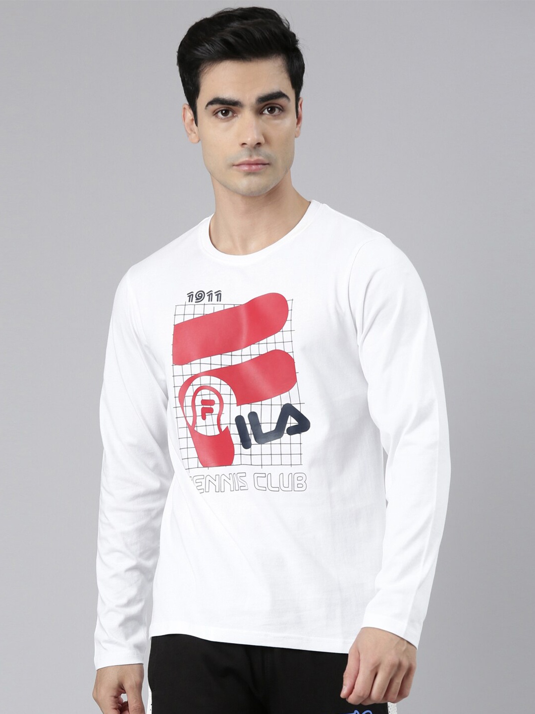 

FILA Men White Typography Printed Organic Cotton T-shirt