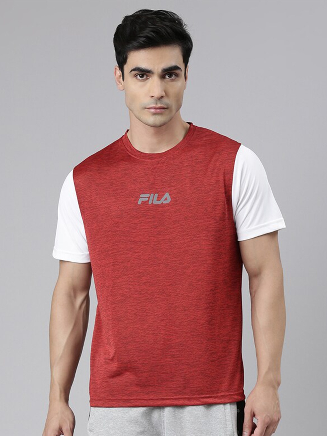 

FILA Men Red Colourblocked Makin T-shirt