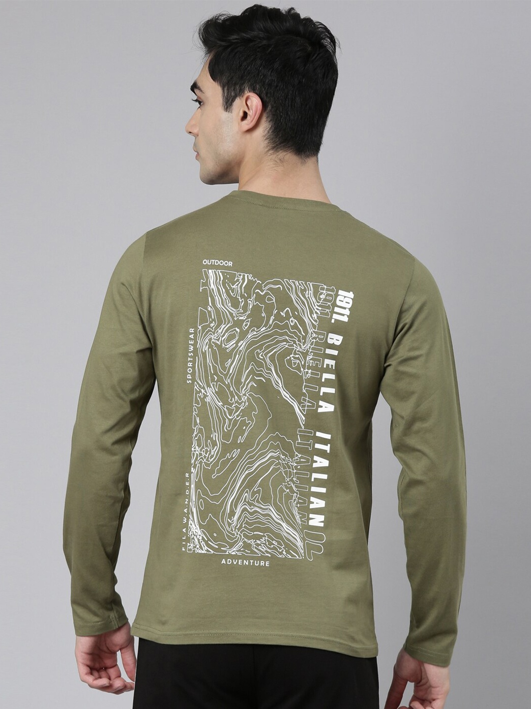 

FILA Men Green Printed Organic Cotton T-shirt