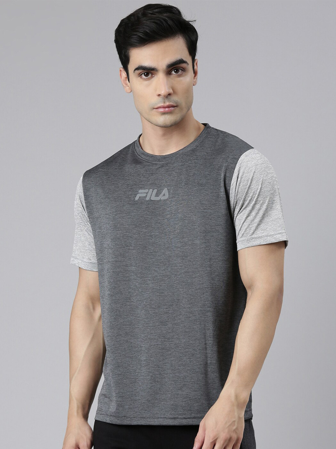 

FILA Men Grey Brand Logo Printed Makin T-shirt