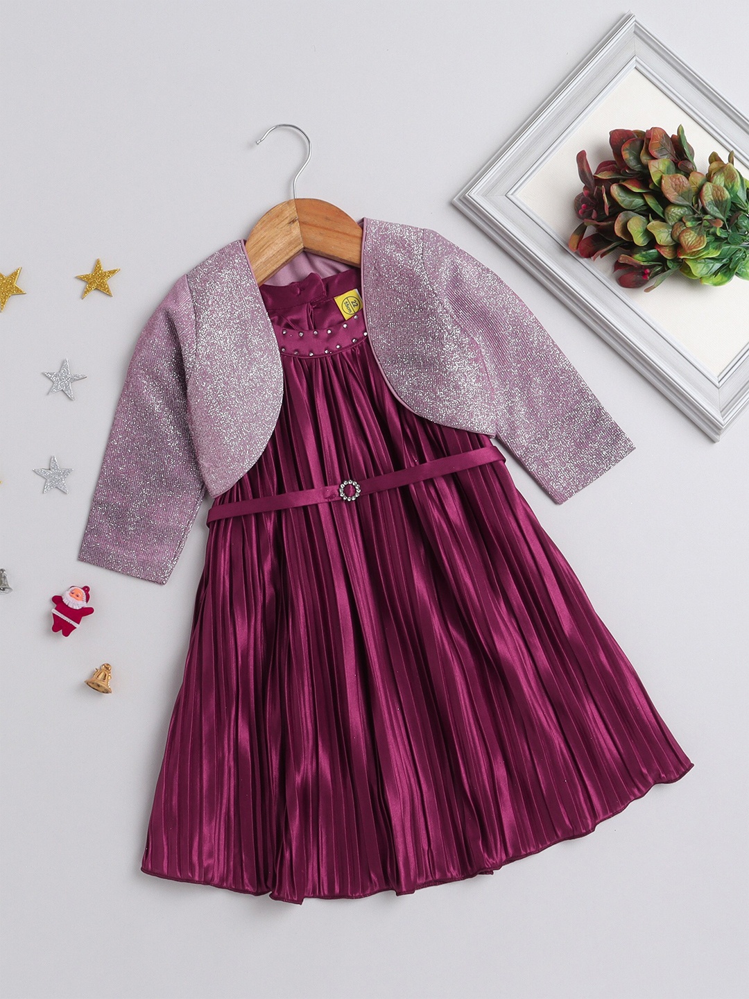 

The Magic Wand Girls Pink Halter Neck A-Line Dress