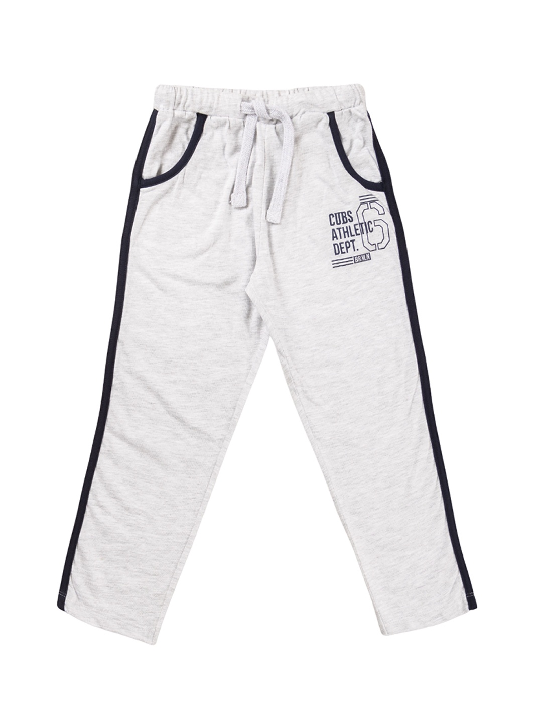 

JusCubs Boys Grey Melange Solid Pure Cotton Track Pants