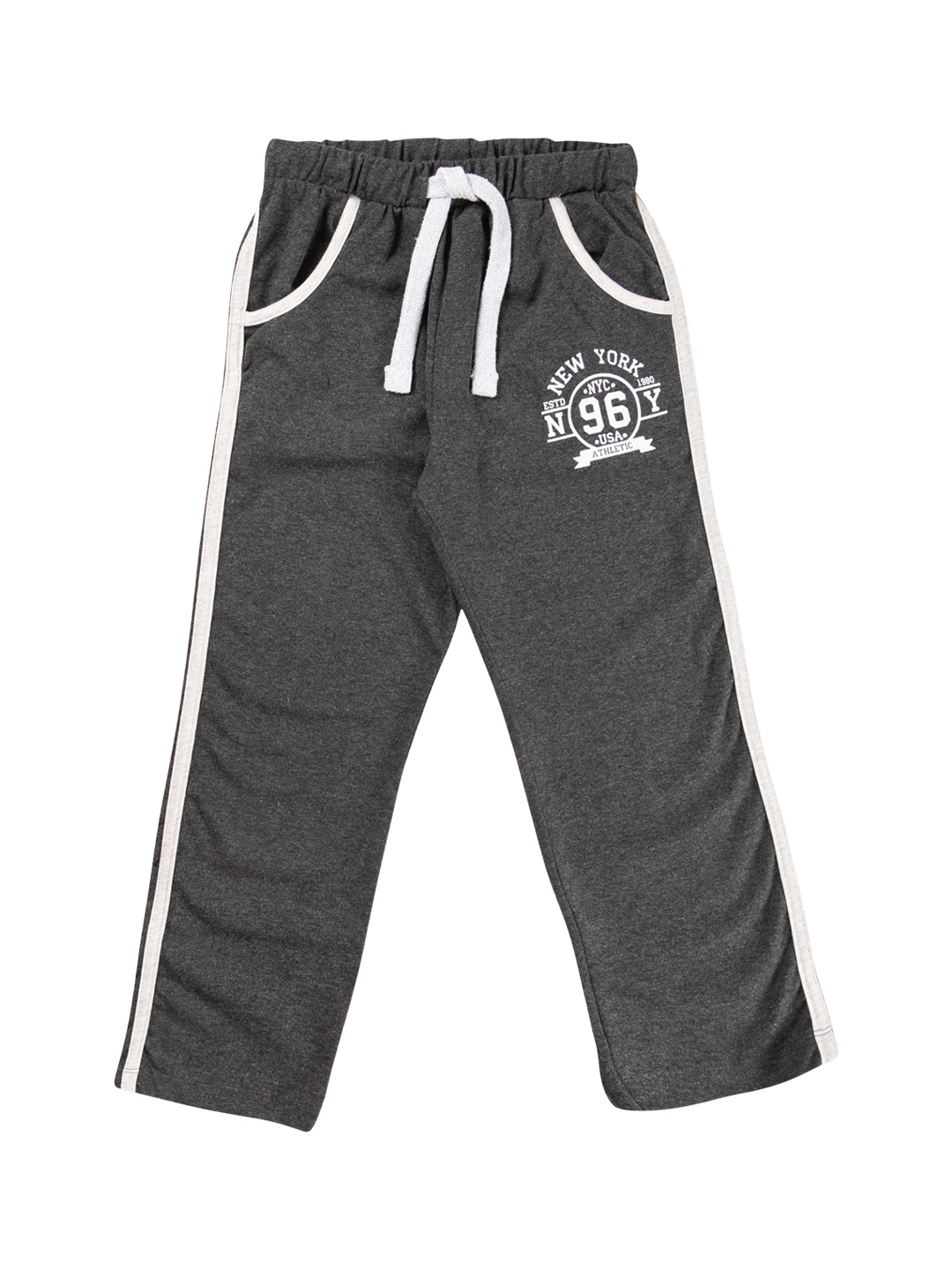 

JusCubs Boys Charcoal Solid Pure Cotton Track Pants