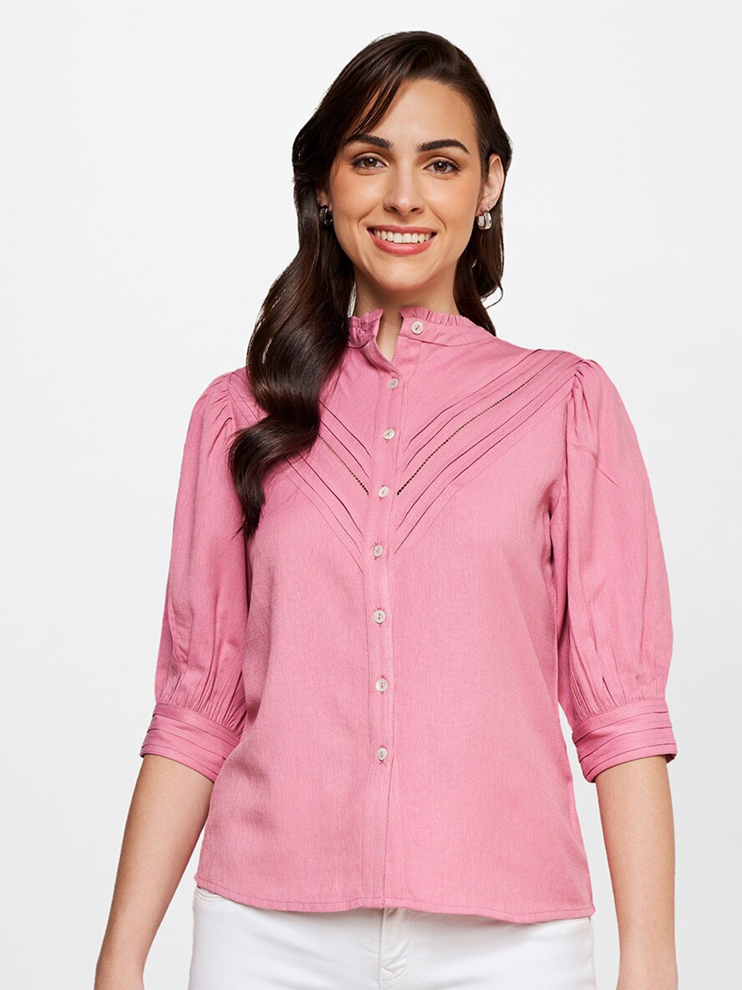 

AND Pink Shirt Style Top