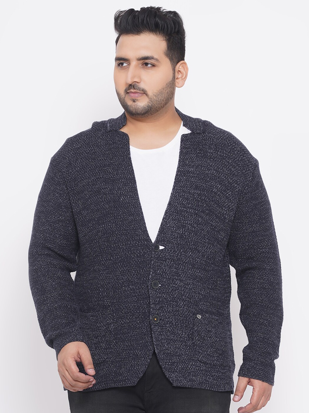 

Santonio Men Plus Size Black Cardigan