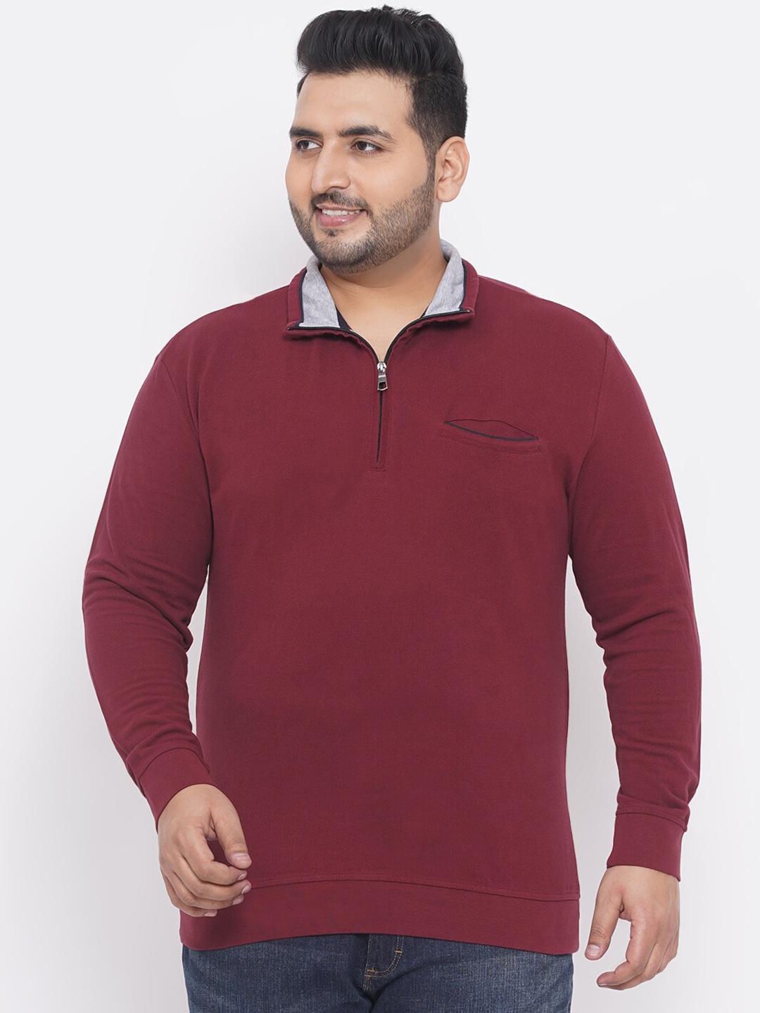 

Santonio Men Plus Size Maroon Sweatshirt