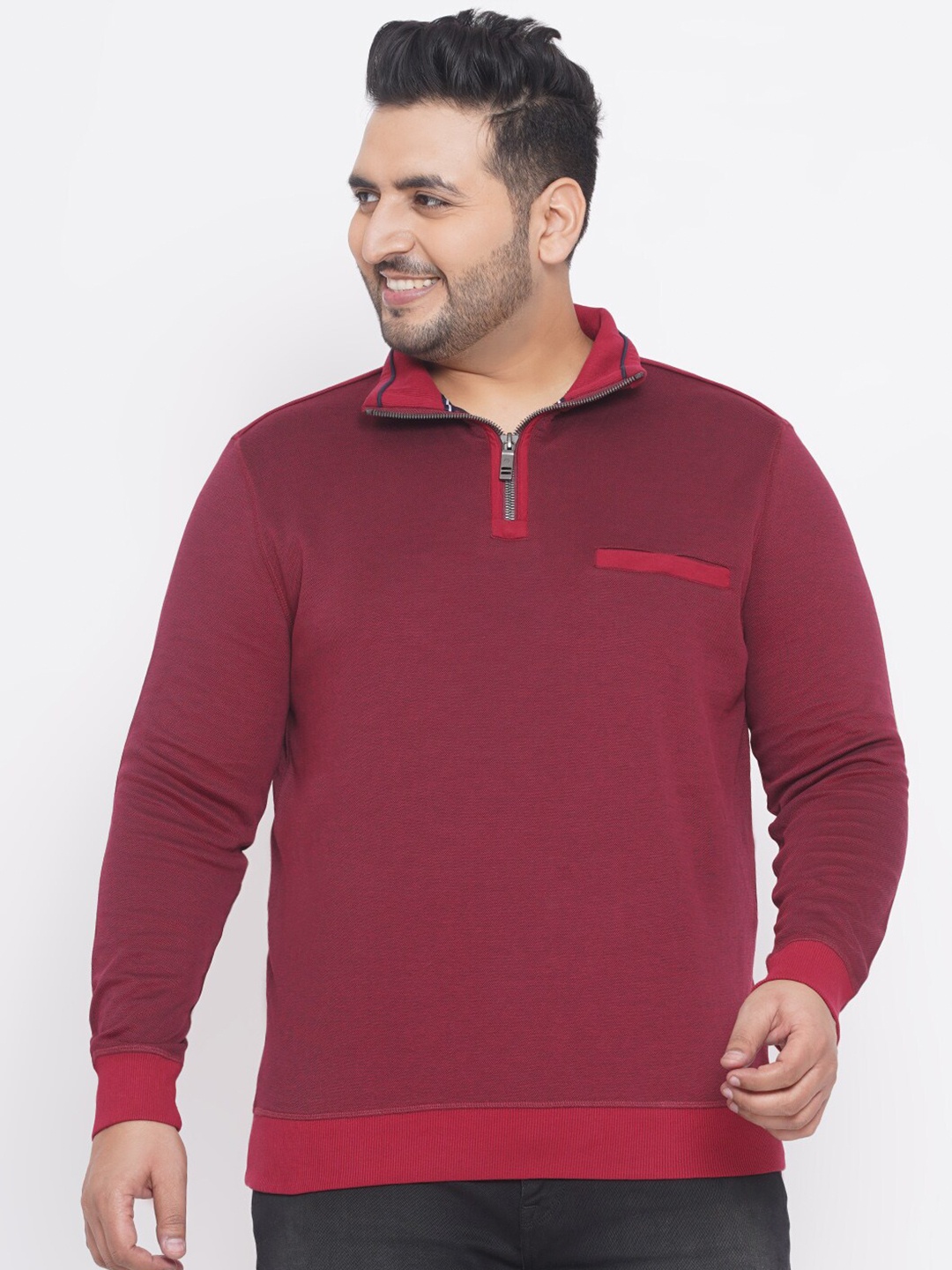 

Santonio Men Plus Size Maroon Sweatshirt