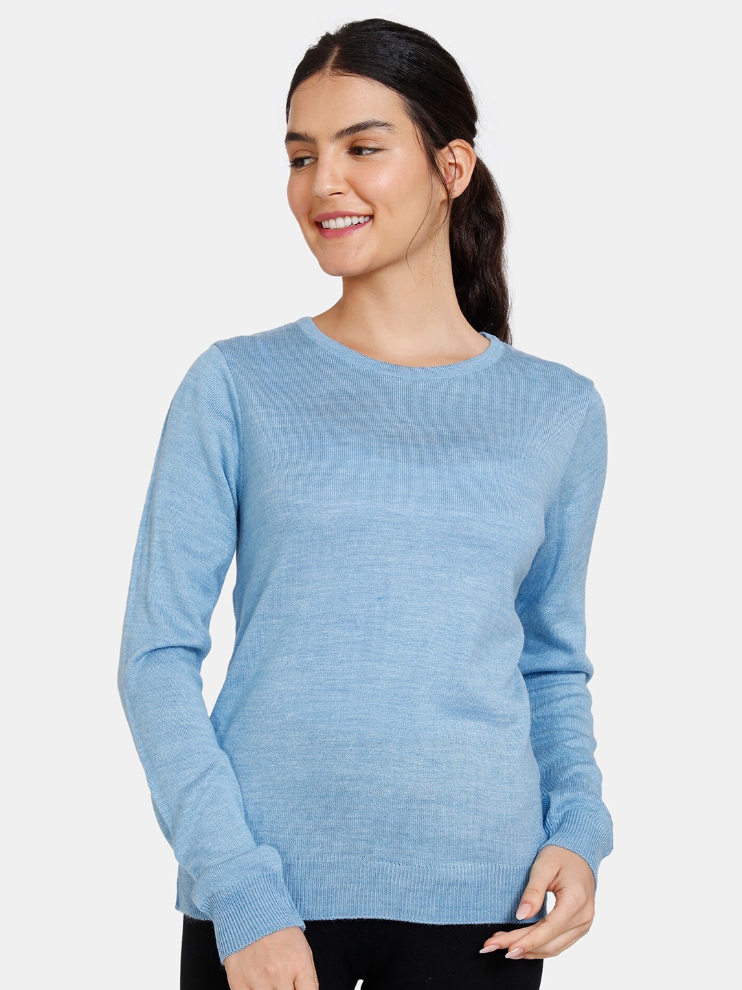 

Zivame Women Blue Solid Acrylic Top