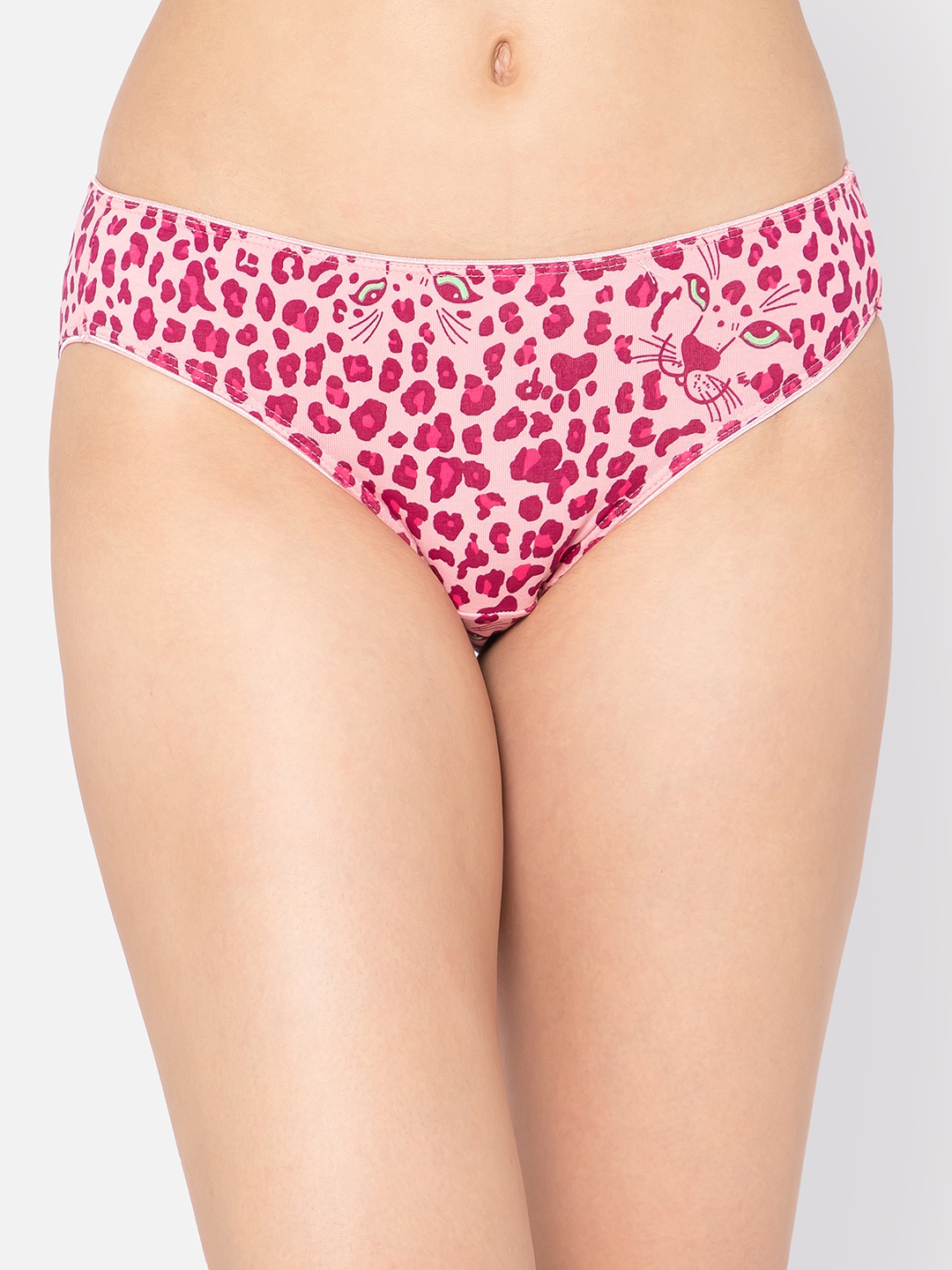 

Clovia Women Cotton Low Waist Animal Print Bikini Briefs PN2519J22S, Pink