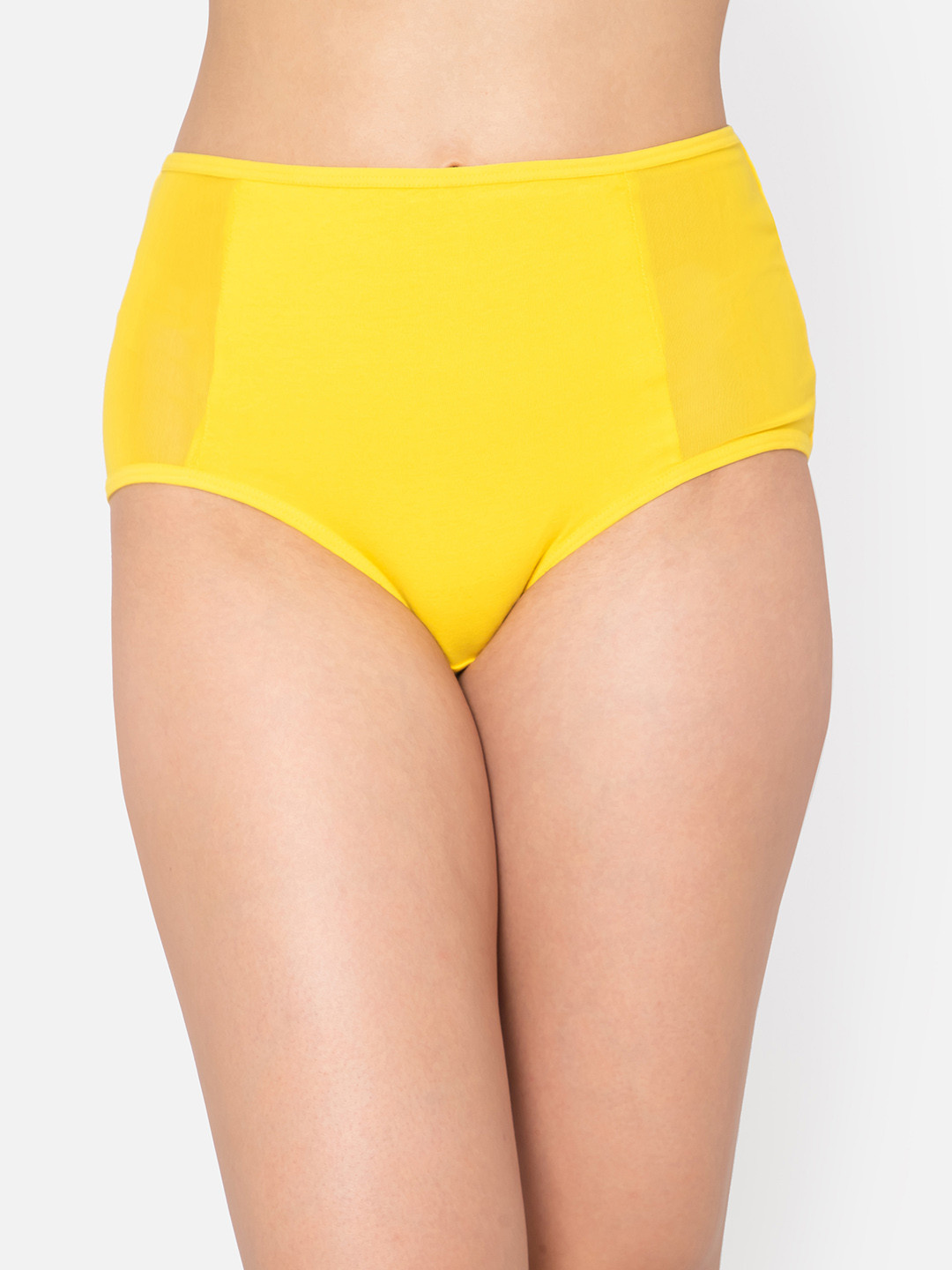 

Clovia Women Yellow High Waist Solid Hipster Brief PN2385A023XL