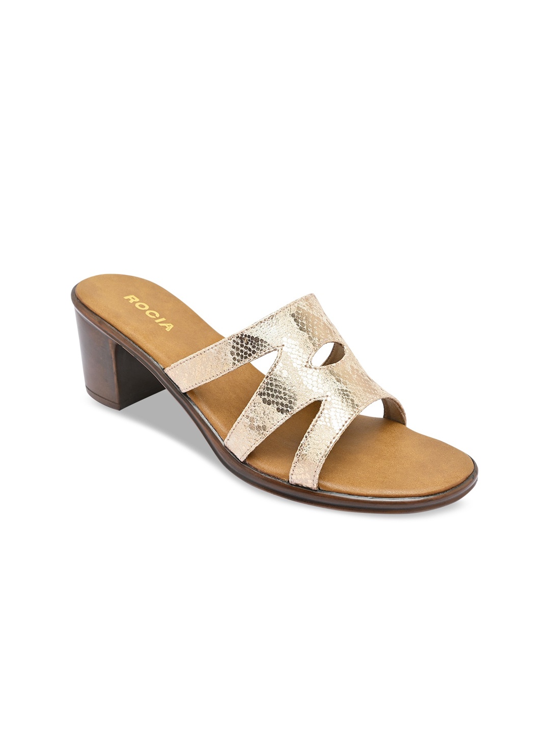 

Rocia Rose Gold Textured Block Heels