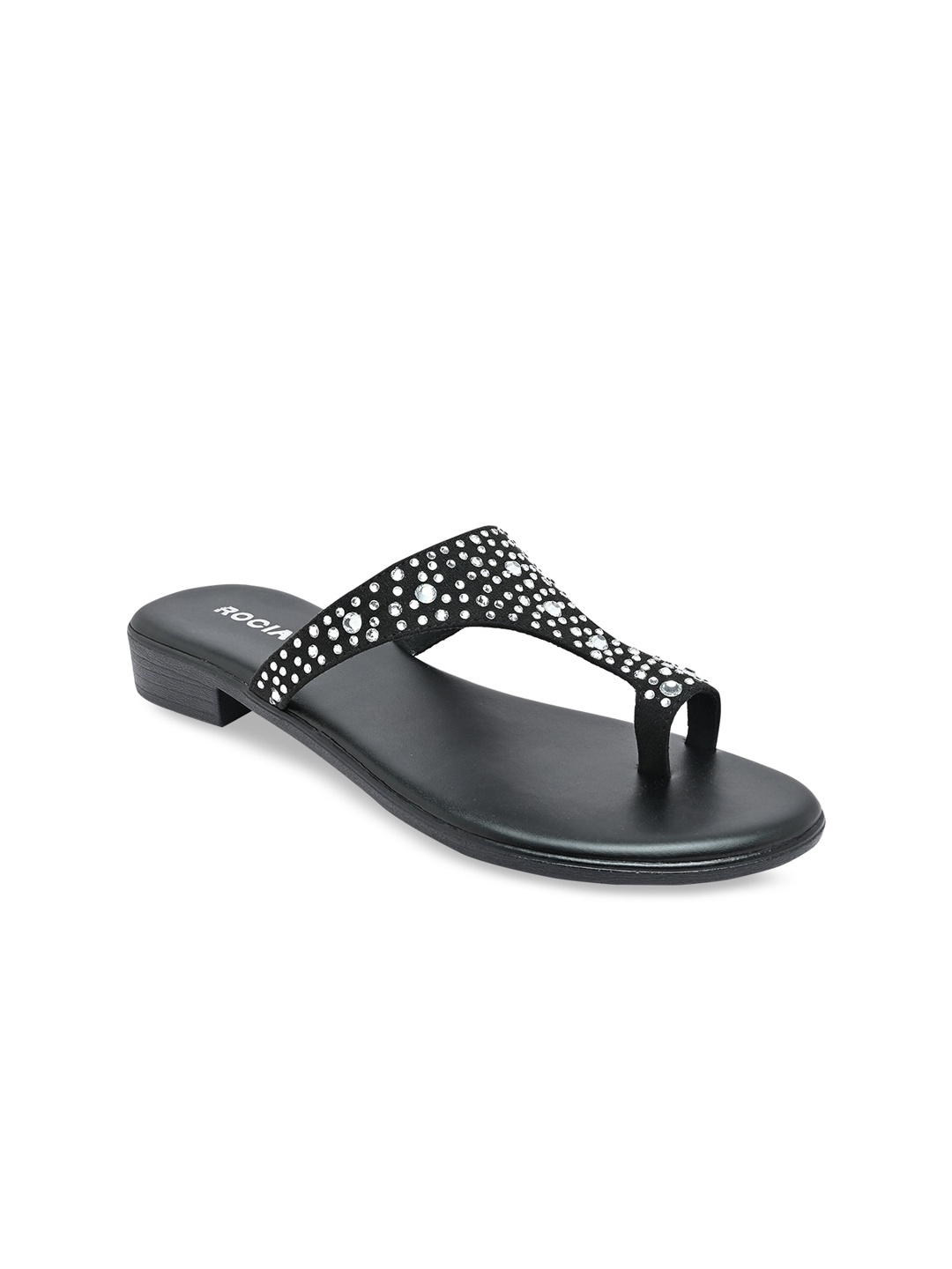

Rocia Women Black Embellished Ethnic One Toe Flats