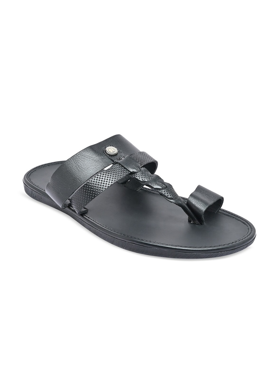 

Regal Men Black Leather Comfort Sandals