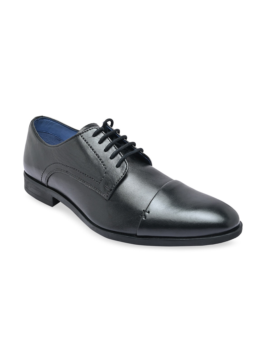 

Regal Men Black Solid Leather Formal Derbys