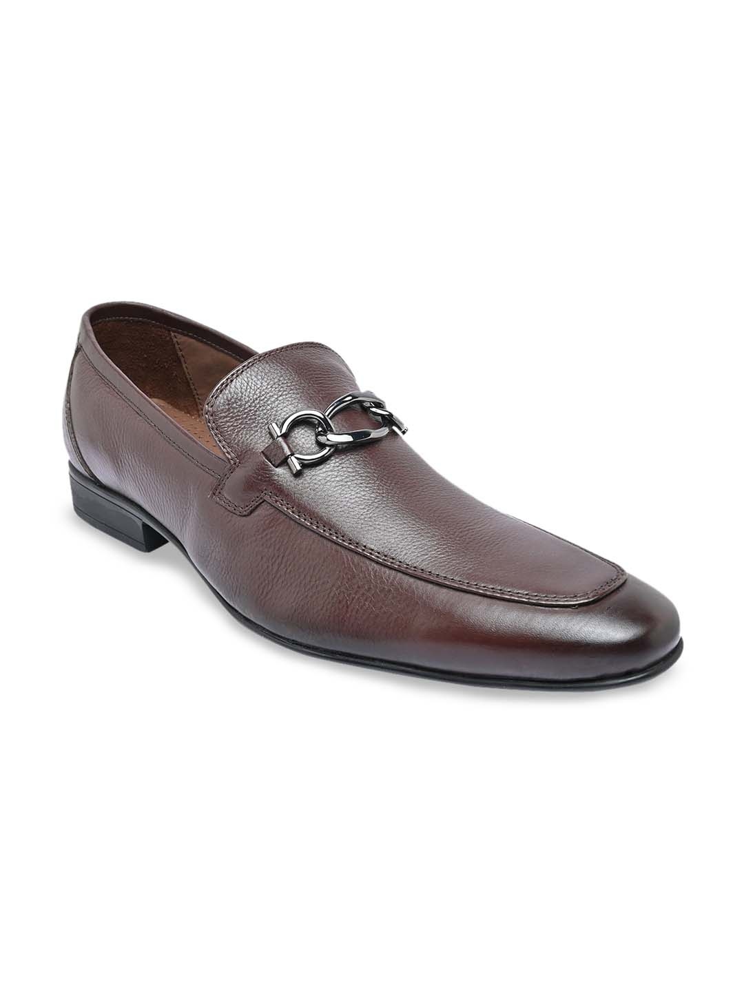 

Regal Men Brown Solid Leather Formal Slip On Shoes