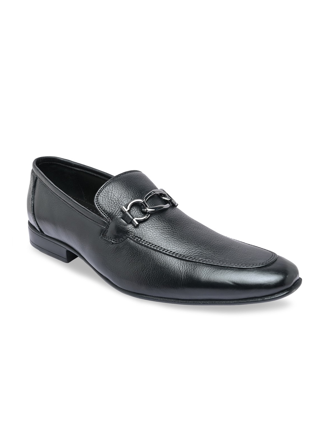 

Regal Men Black Solid Leather Formal Slip-on Shoes