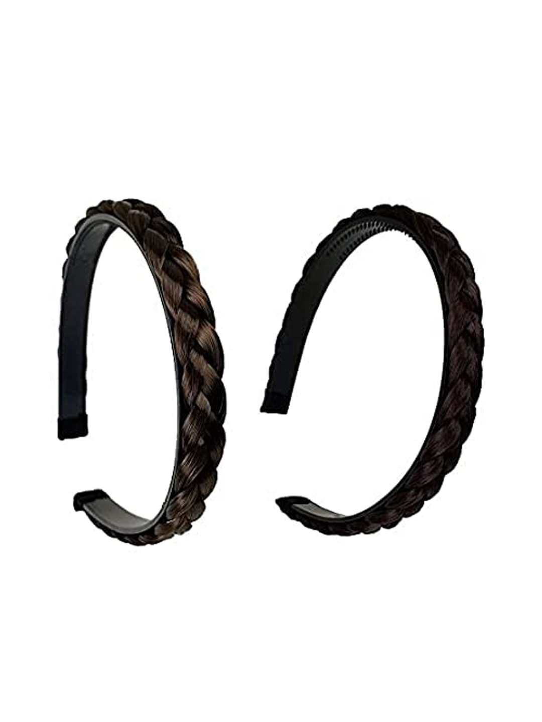 

CHANDERKASH Synthetic Hair Choti Braided Plaited Plastic Hairband, Brown