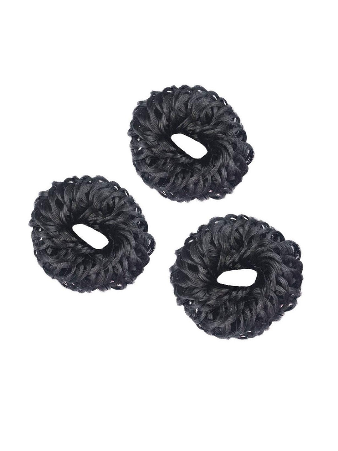 

CHANDERKASH Set Of 3 Synthetic Hair Juda Band, Black