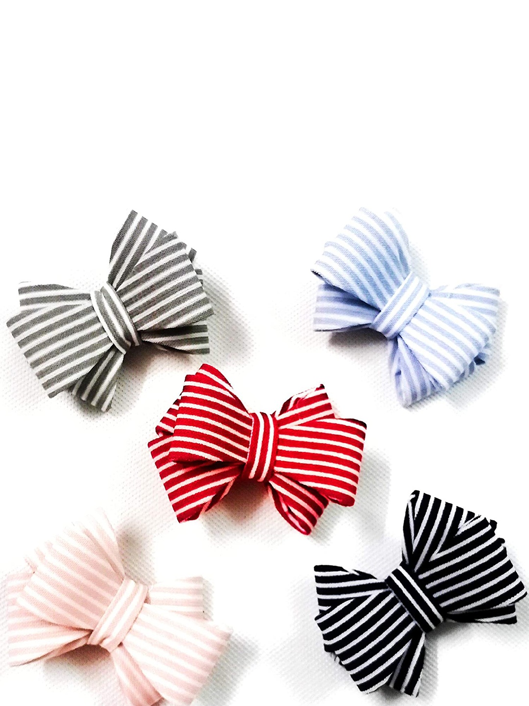

CHANDERKASH Women Red & Blue Set of 5 Embellished Alligator Hair Clip