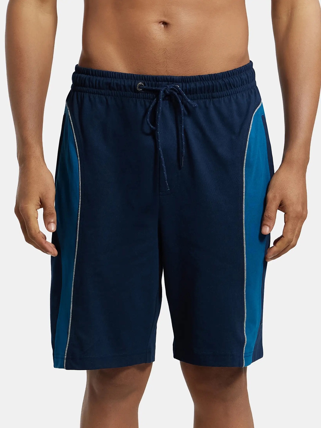

Jockey Combed Cotton Rich Straight Fit Shorts with Side Pockets-9411, Blue