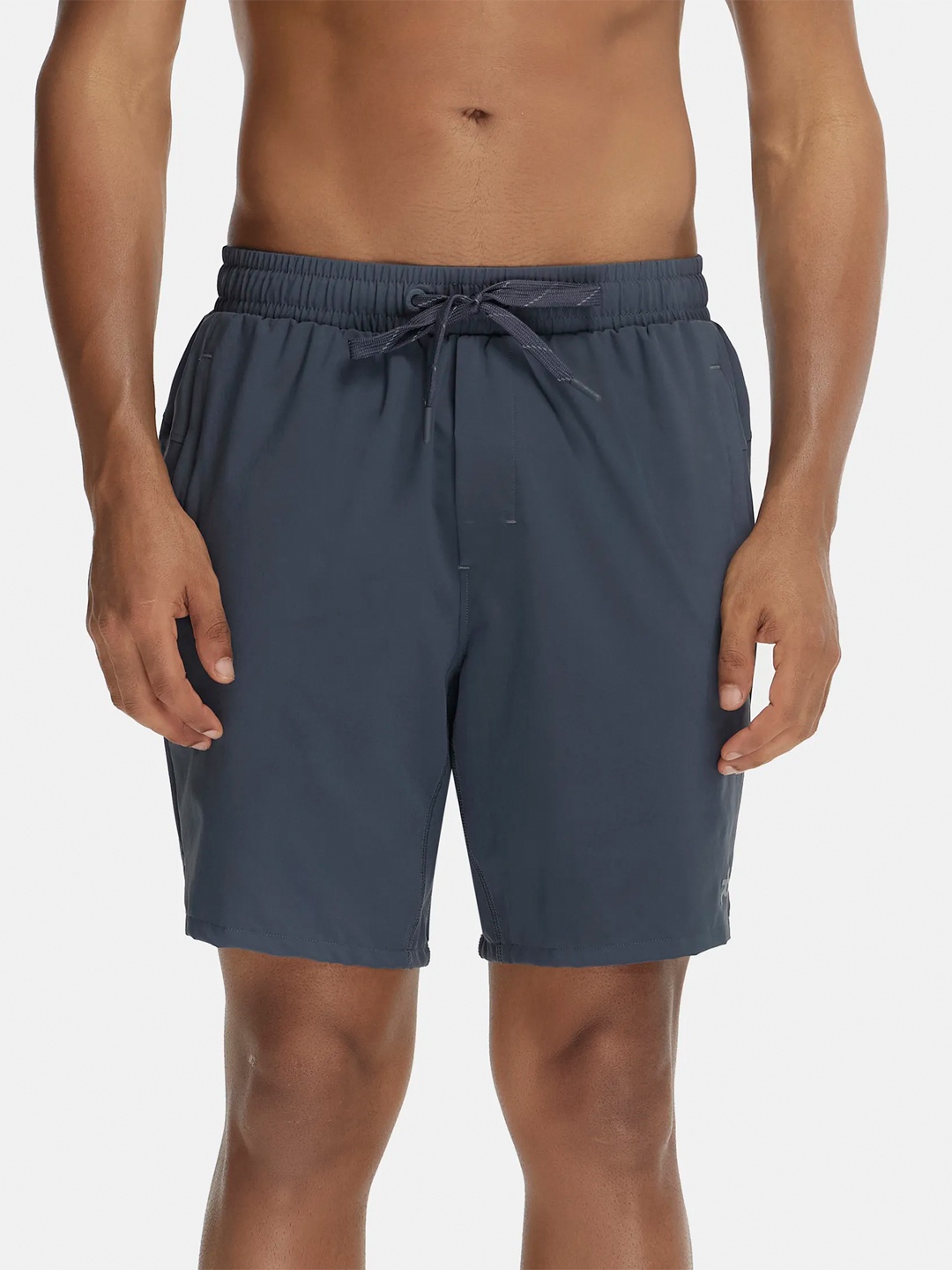 

Recycled Microfiber Stretch Solid Shorts with StayFresh Treatment-MV20, Grey