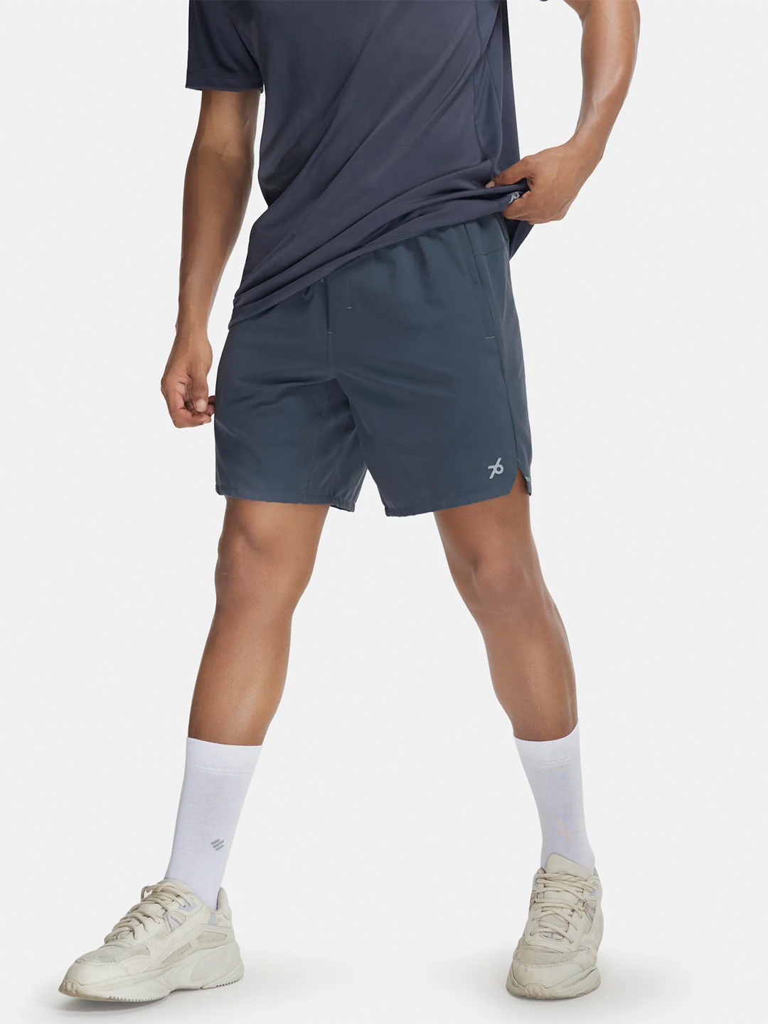 

Recycled Microfiber Stretch Solid Shorts with StayFresh Treatment-MV20, Grey